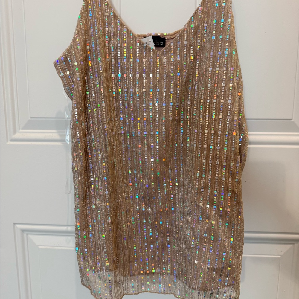 Sequin Embellished Sleeveless Top 2X XXL Plus size